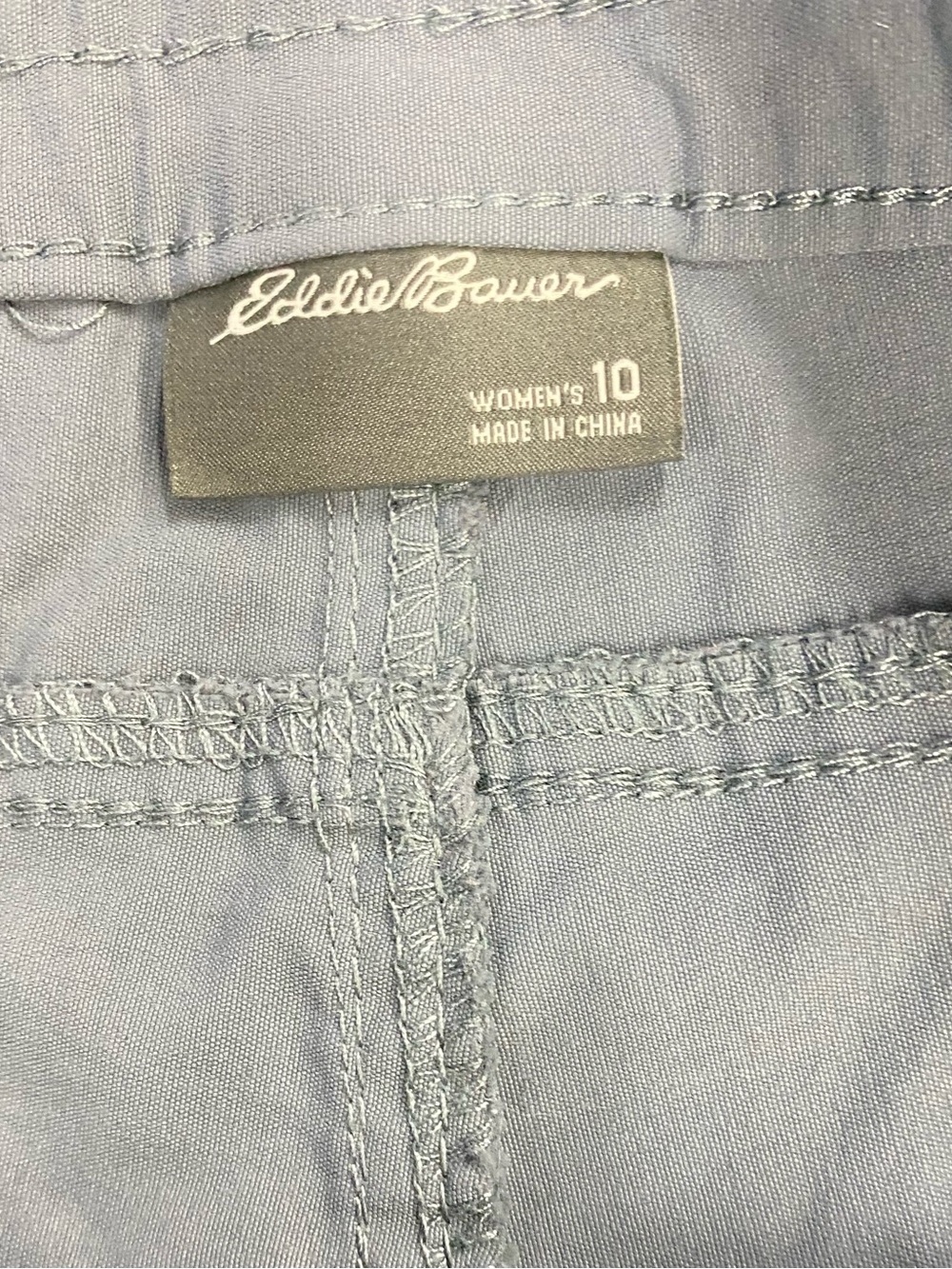 Eddie Bauer Women’s 10 Blue Gray Hiking Trail Nylon Zip Pocket Outdoor Shorts - Picture 4 of 9